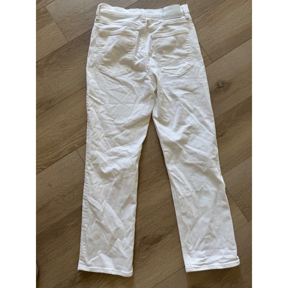 Denim Forum The Arlo High Rise Straight Jeans White 27L Aritzia Button Fly - Picture 9 of 13